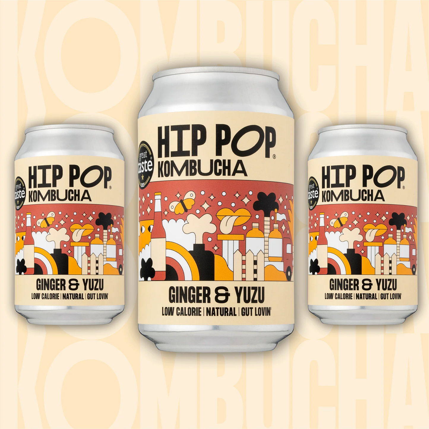 Hip Pop - Ginger & Yuzu Kombucha Cans