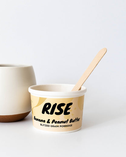 RISE - Banana & Peanut Butter Porridge (8 x 80g Pots)