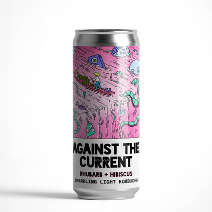 Counter Culture - Against the Current // Rhubarb + Hibiscus Sparkling Light Kombucha