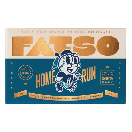 Fatso Chocolate - HOME RUN BAR / Salted Pretzel, Almond & Honeycomb (10 x 150g Bars)