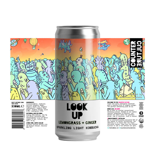 Counter Culture - Look Up // Lemongrass + Ginger Sparkling Light Kombucha